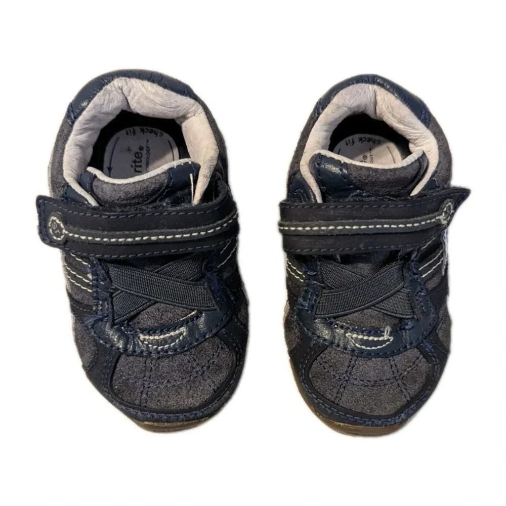 Stride Rite Toddler Boy's SRT Declan Soft Motion‎ Leather Sneaker Blue Size 4XW